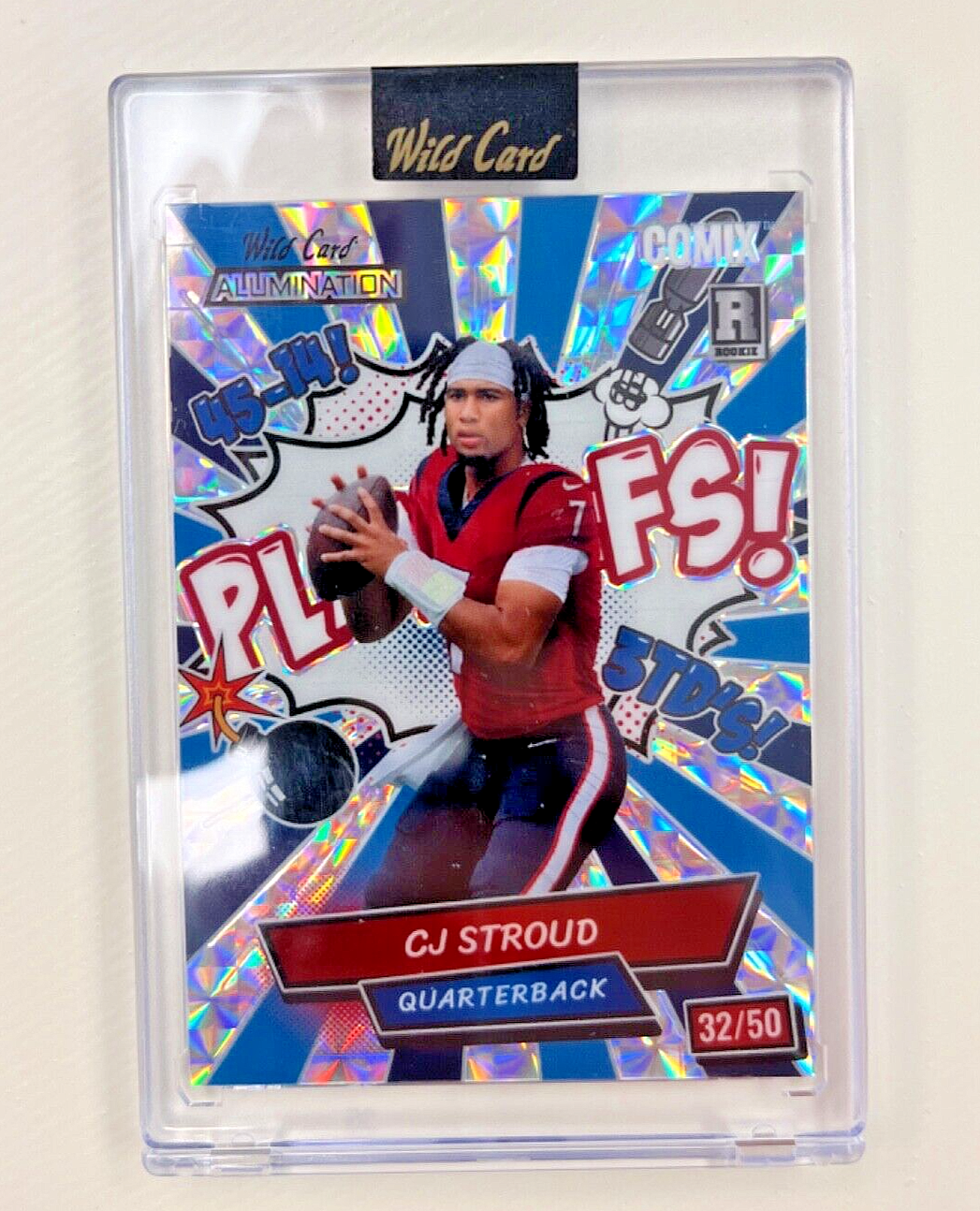 2023 CJ STROUD Wild Card Alumination Comix “PLAYOFFS” 32/50
