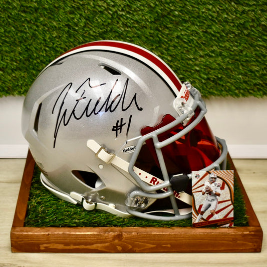 Justin Fields Full Size Authentic Helmet - Ohio State