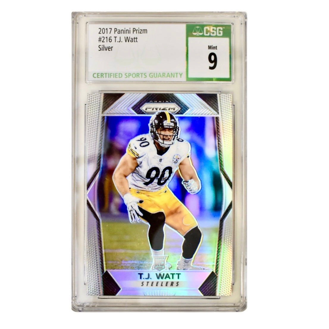 2017 Panini Prizm #216 TJ Watt Silver (PSA 9)