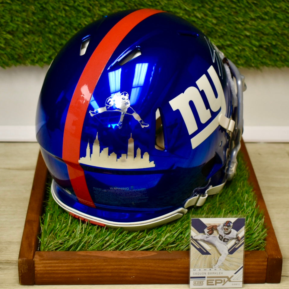 Saquon Barkley Custom Full Size Authentic Helmet - NFL New York Giants