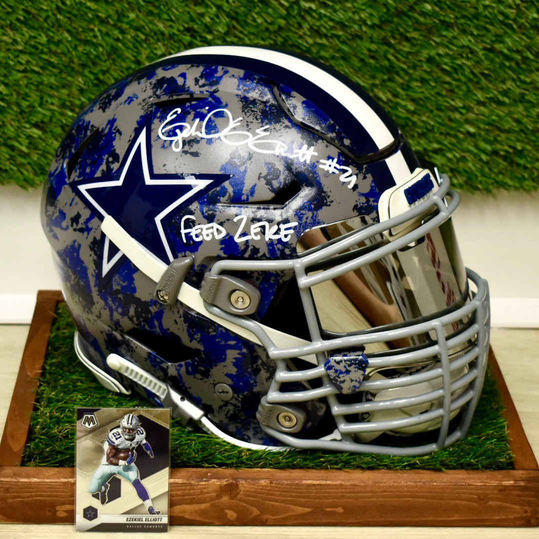 Ezekiel Elliot Custom Full Size Authentic Helmet - NFL Dallas Cowboys