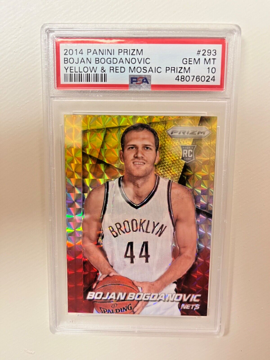 2014 Panini Yellow & Red Mosaic Prizm ROOKIE Bojan Bogdanovic PSA 10 #293