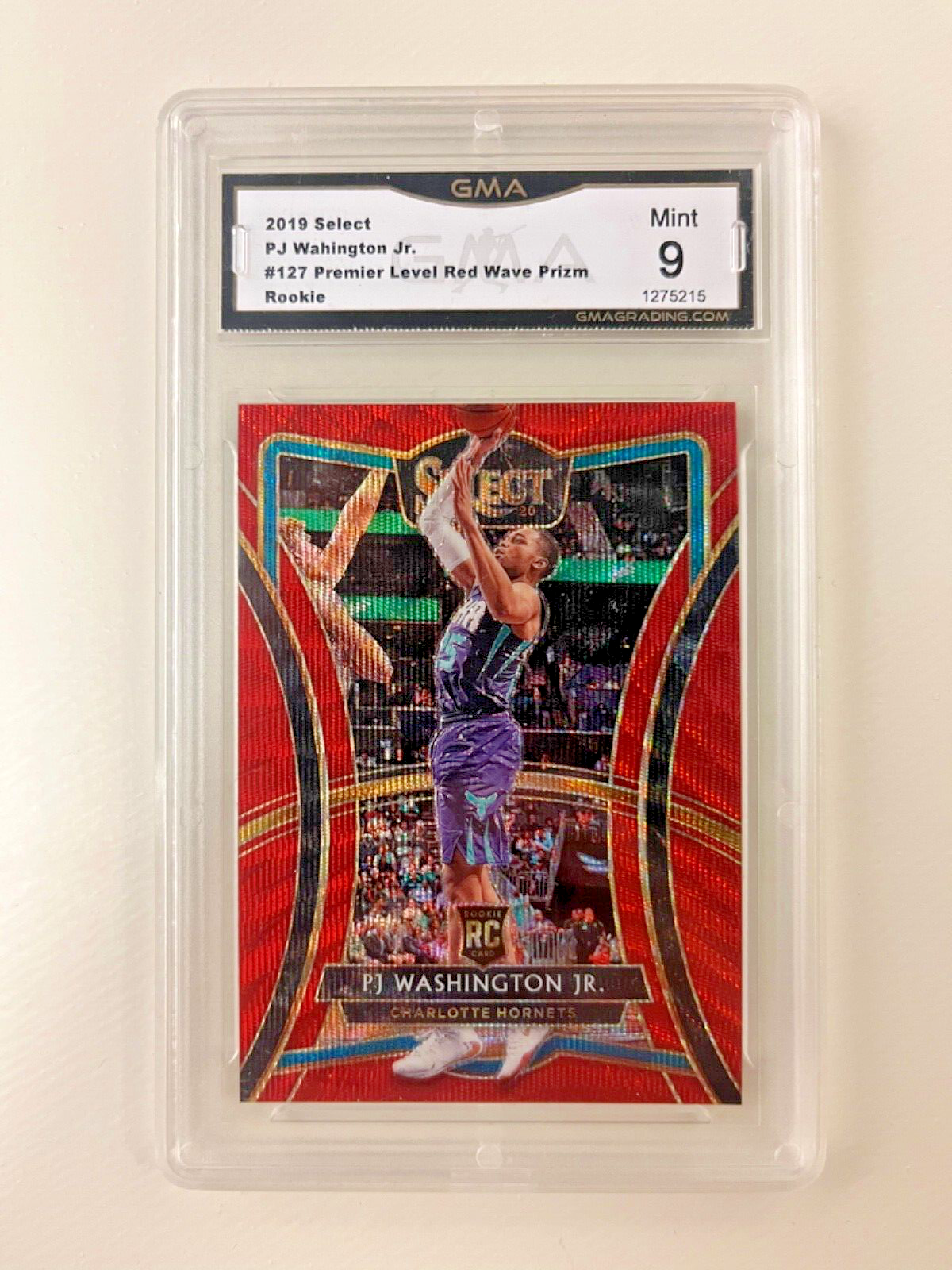 Pj Washington Jr. Panini Select #127 Premier Level Red Wave Prizm Rookie GMA 9