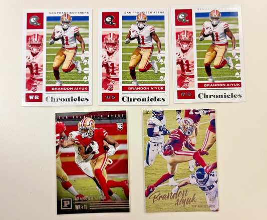 Brandon Aiyuk 2020 Rookie Card LOT of 5