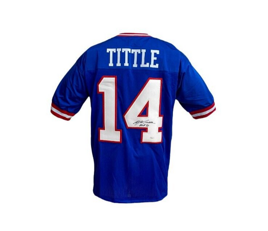 Y. A. Tittle HOF Inscription New York Giants Jersey