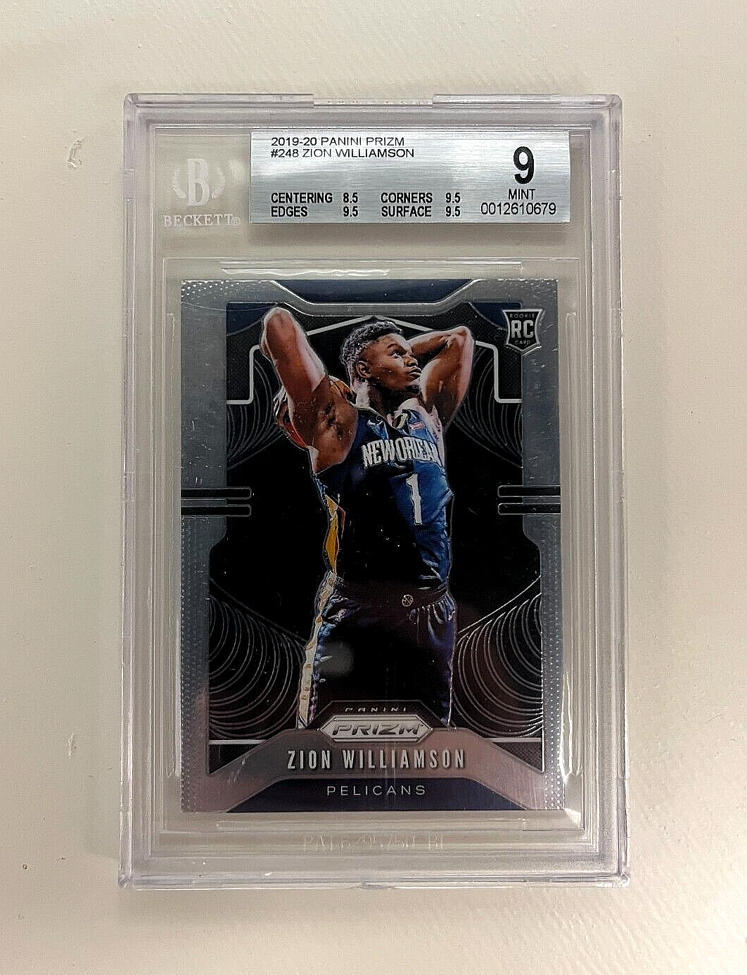 2019 Prizm ZION WILLIAMSON RC Rookie #248 BGS 9