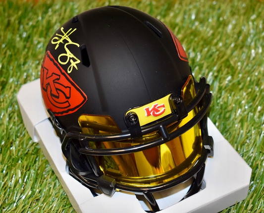 Travis Kelce Kansas City Chiefs Signed Eclipse Mini Helmet w/Visor