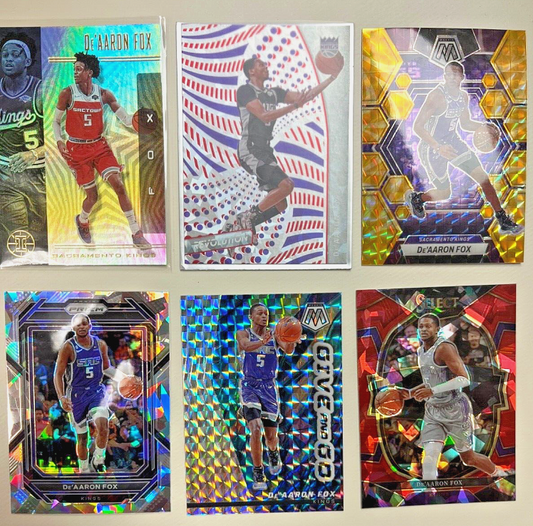 De'arron Fox Sacramento Kings Prizm/Revolution/Illusion Lot of 6