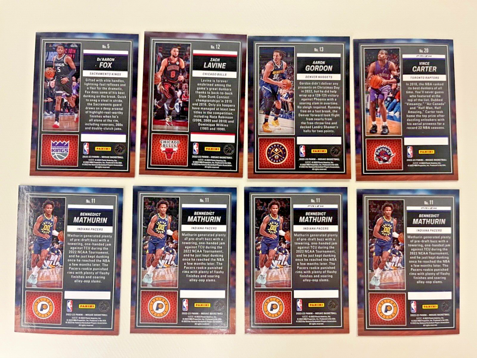 2022 Mosaic Jam Master Lot of 8 (Vince Carter Green Prizm/DeAaron Fox and MORE!)