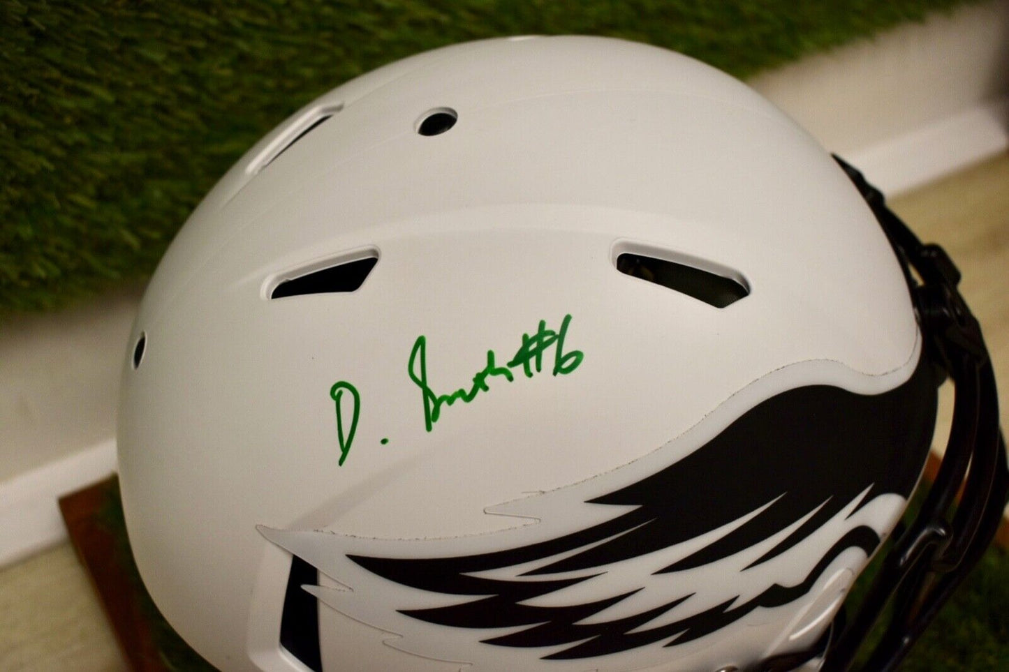 Devonta Smith Autographed Eagles Lunar Eclipse Authentic Full-Size Helmet