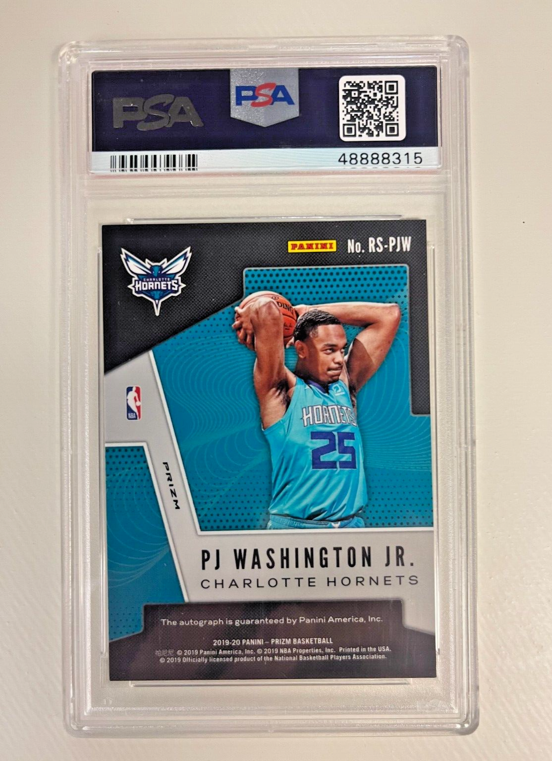 PJ Washington Jr. 2019 Panini ROOKIE SIG. CHOICE PRIZM PSA 9