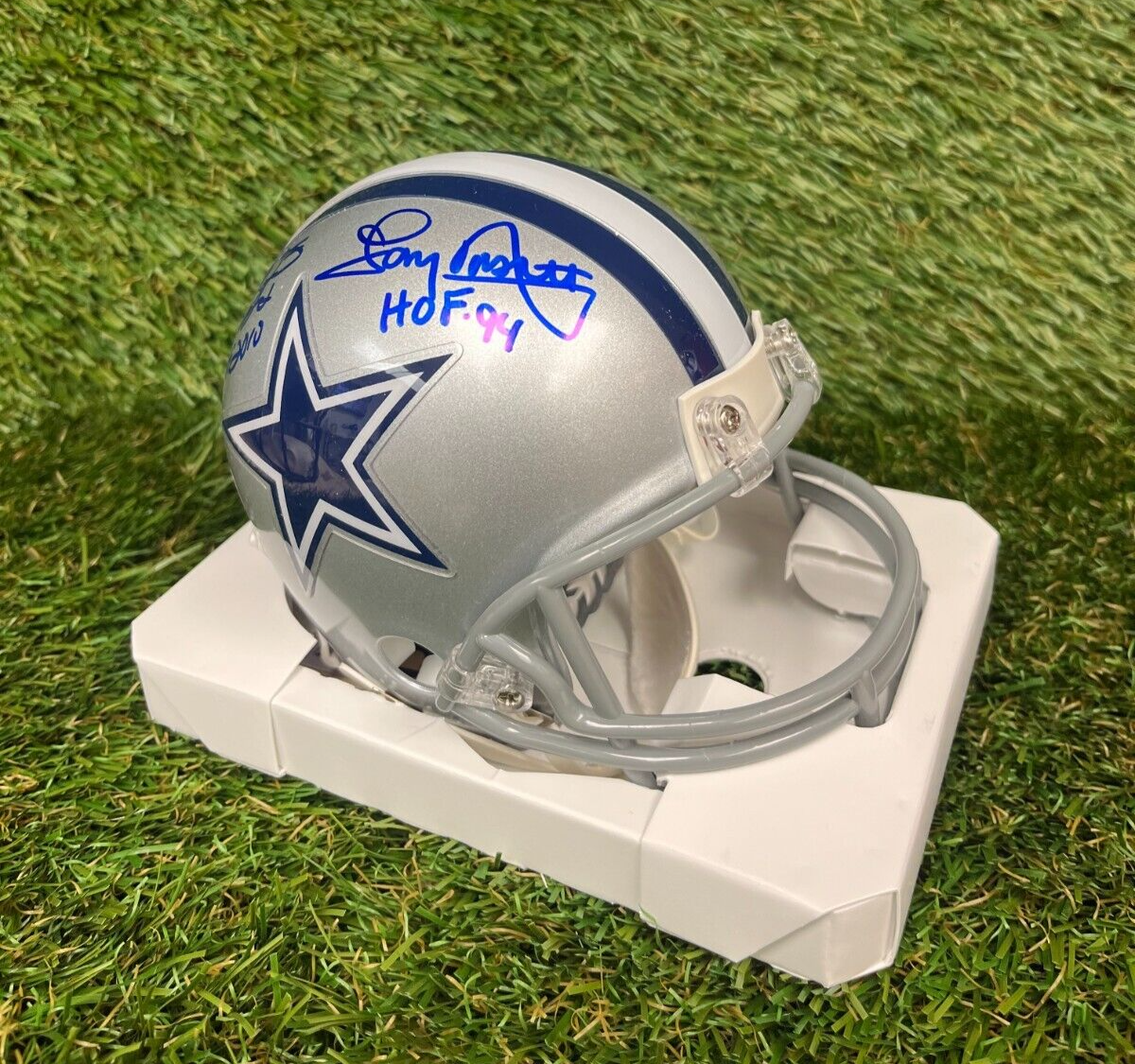 Tony Dorsett & Emmet Smith Dual Autograph Mini Helmet - NFL Dallas Cowboys