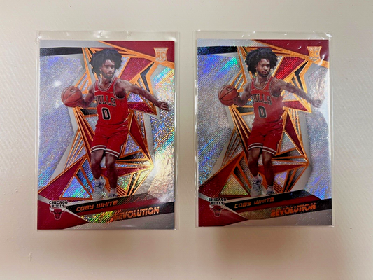 2019 Panini Revolution Basketball Coby White Chicago Bulls Rookie #106 Lot of 2