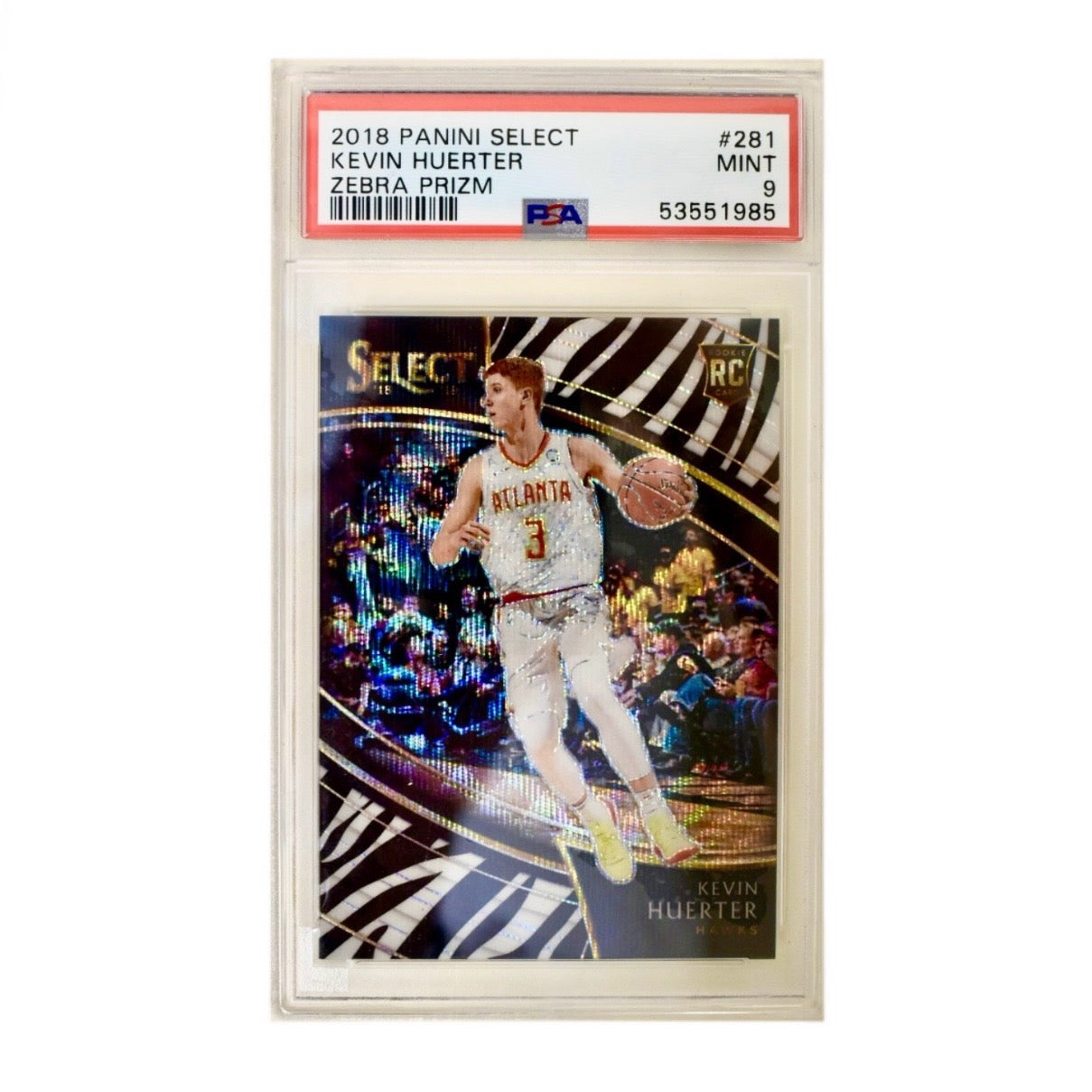 2018-19 Panini Select Kevin Huerter Zebra Prizm #281 (PSA 9)