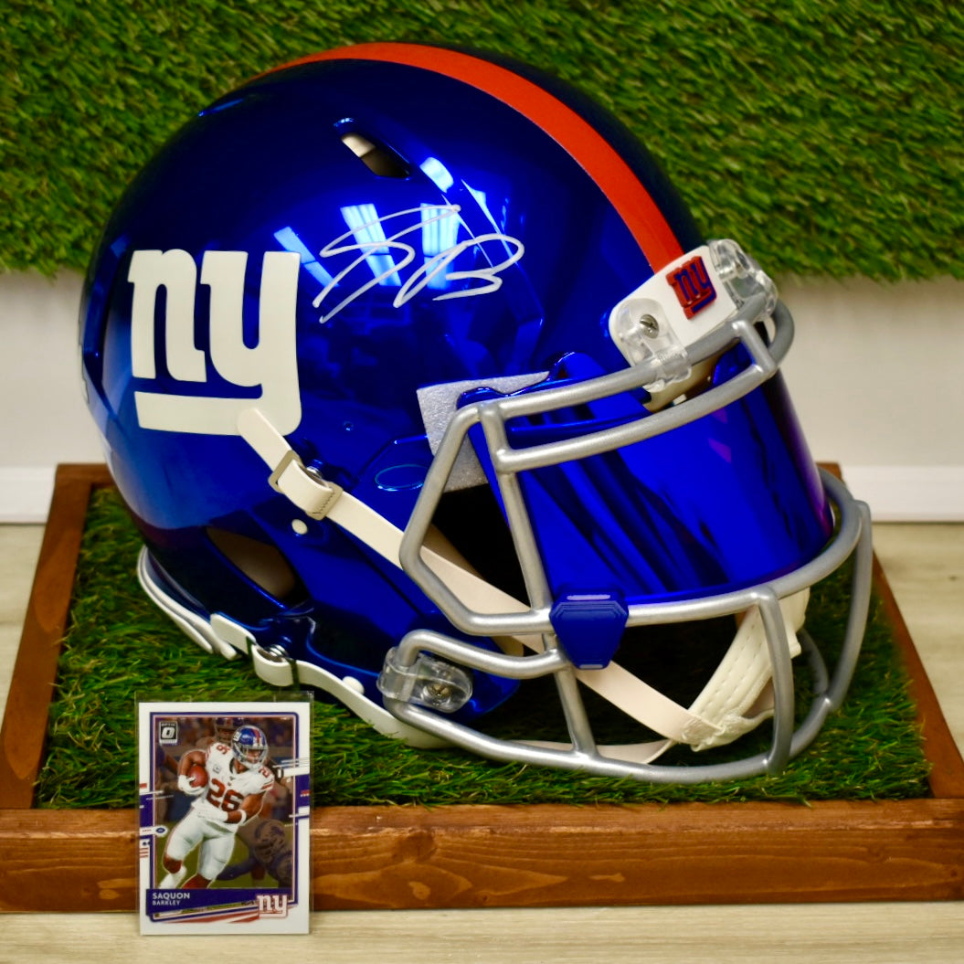 Saquon Barkley Custom Full Size Authentic Helmet - NFL New York Giants