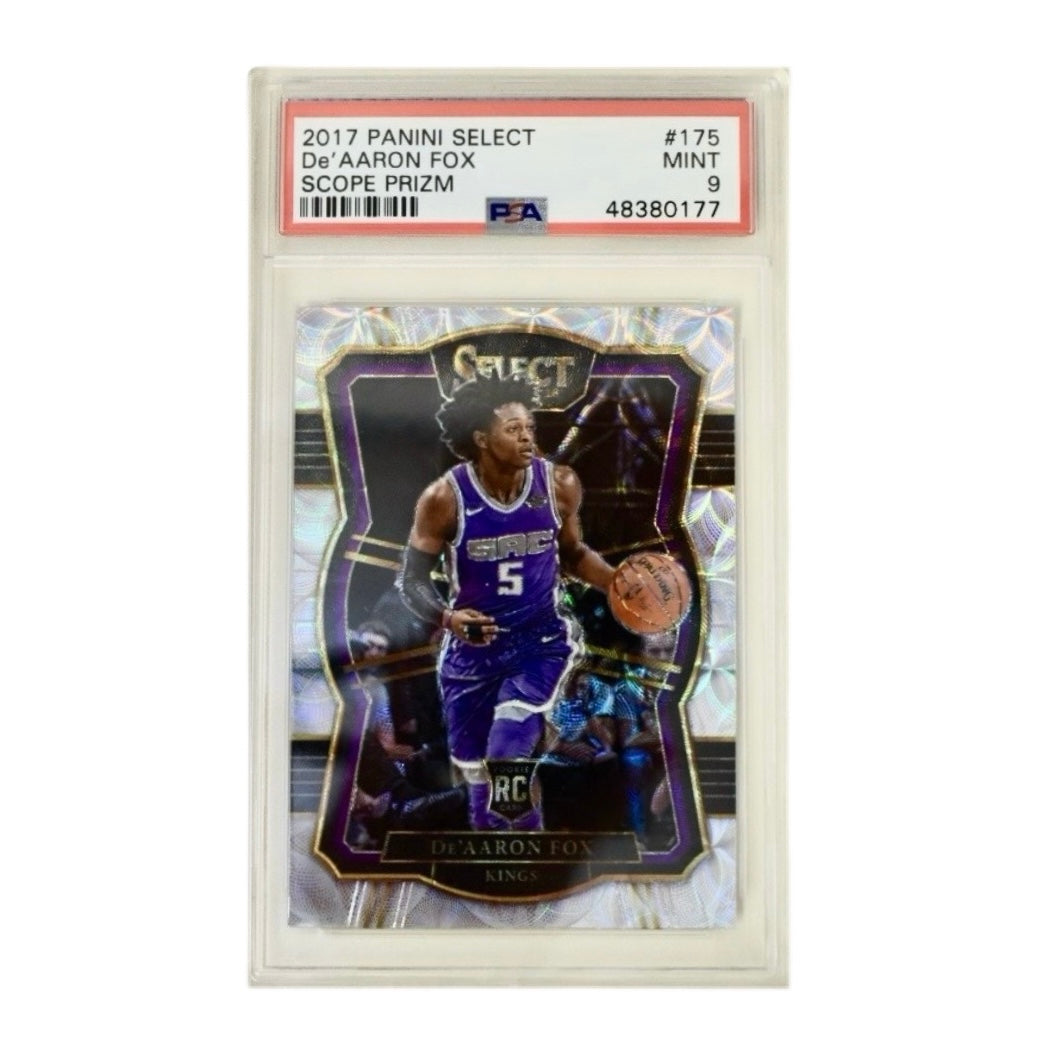 2017 Panini Select De’Aaron Fox Scope Prizm #175 (PSA 9)